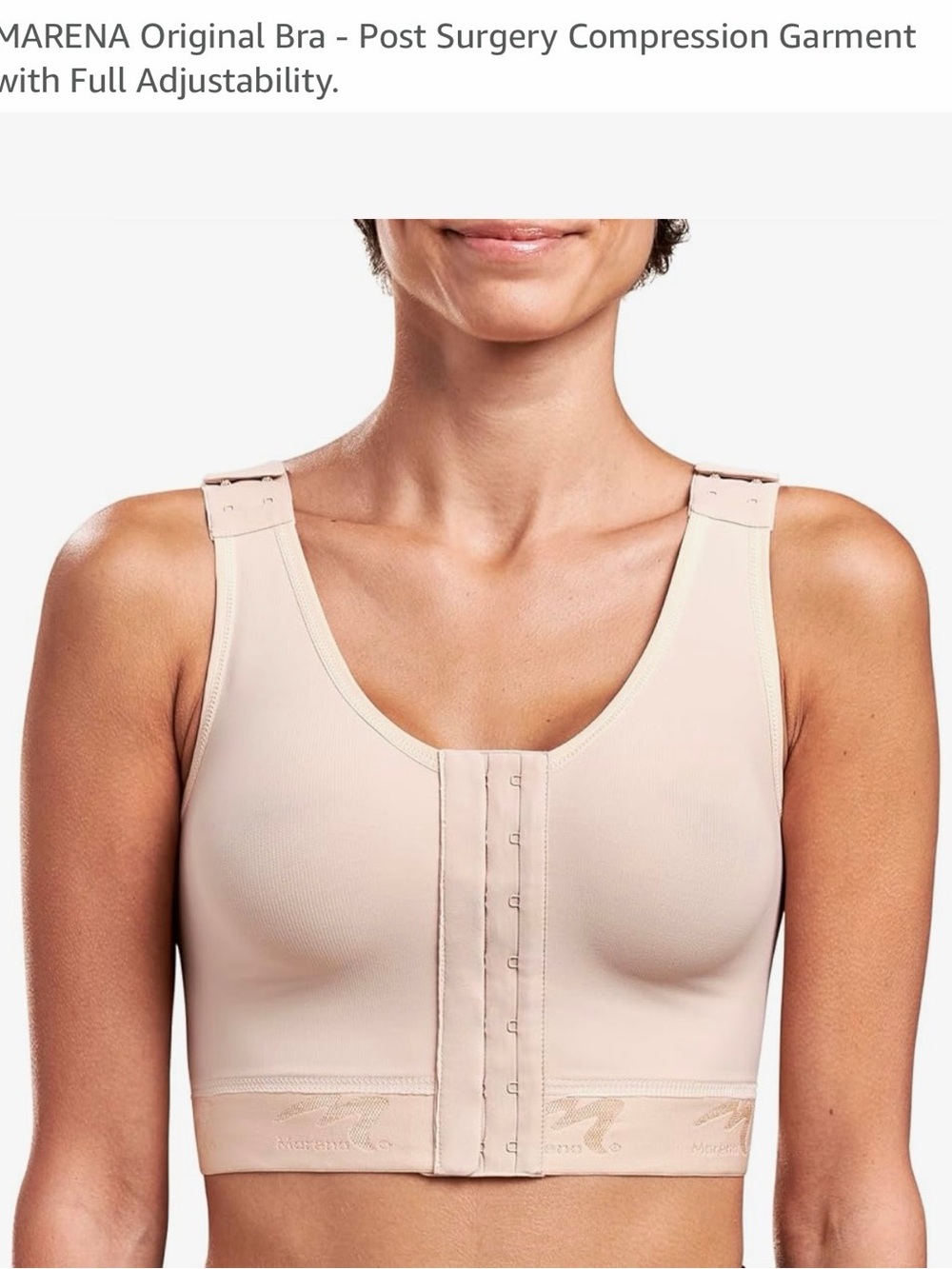 Marena Front-Closure Post-Surgery Compression Bra in Nude